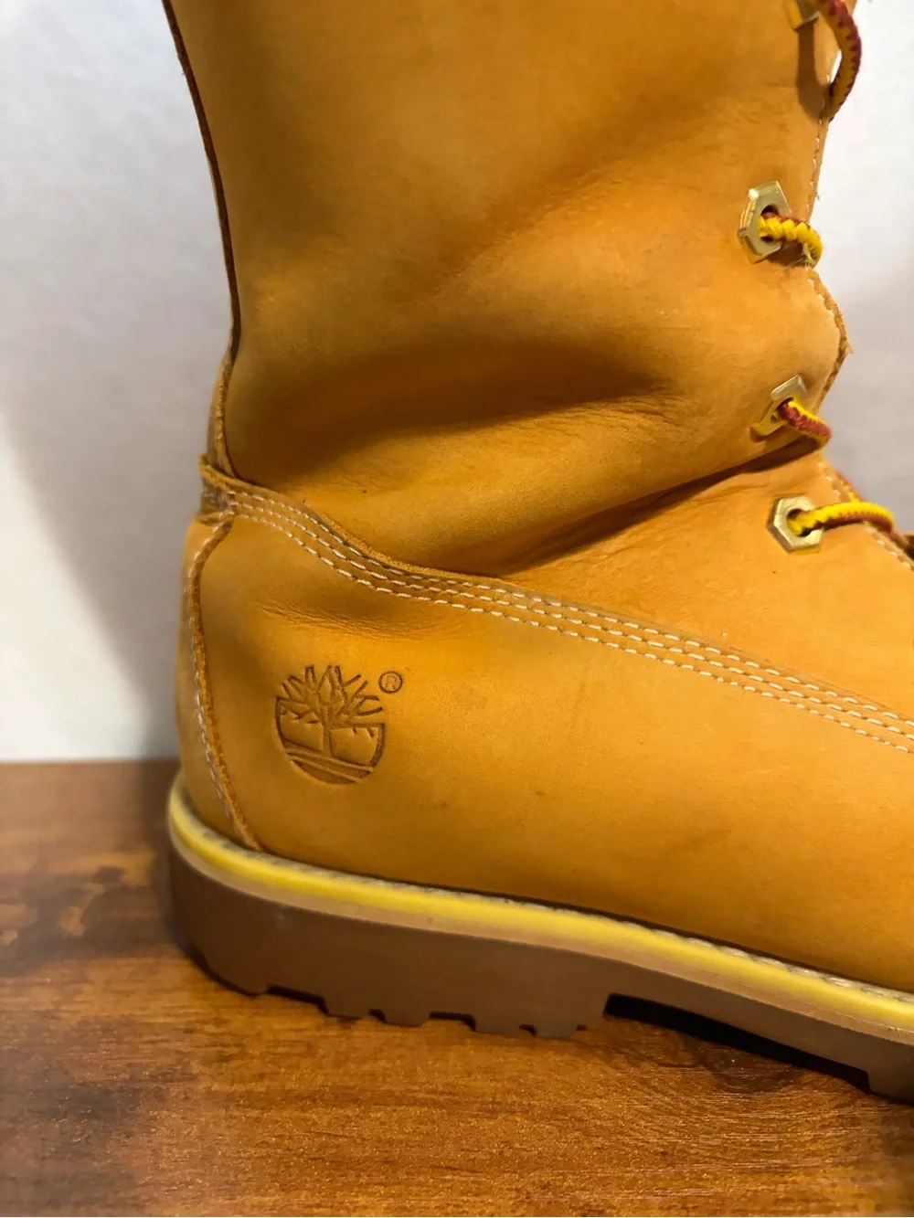 Timberland Kids Tall Lace-Up Boots in Wheat and Dark Brown